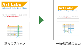 カード両面を1枚に集約するカードコピー