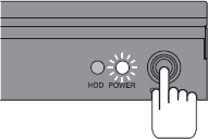 （3）POWERランプの緑色が点滅から点灯に変われば起動完了です。